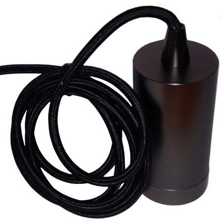 Kabel wiszący MODERNA DS-M-038 SHINY BLACK Italux metalowa OPRAWKA industrialny ZWIS przewód czarny błyszczący