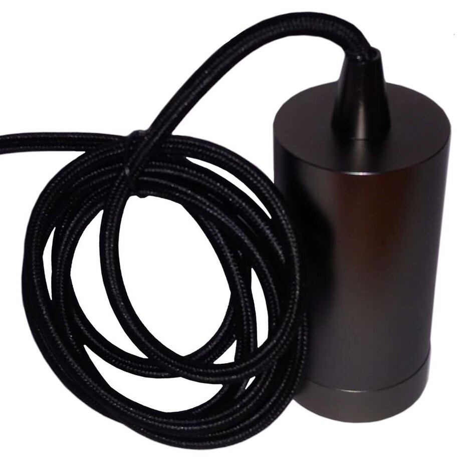 Kabel wiszący MODERNA DS-M-038 SHINY BLACK Italux metalowa OPRAWKA industrialny ZWIS przewód czarny błyszczący