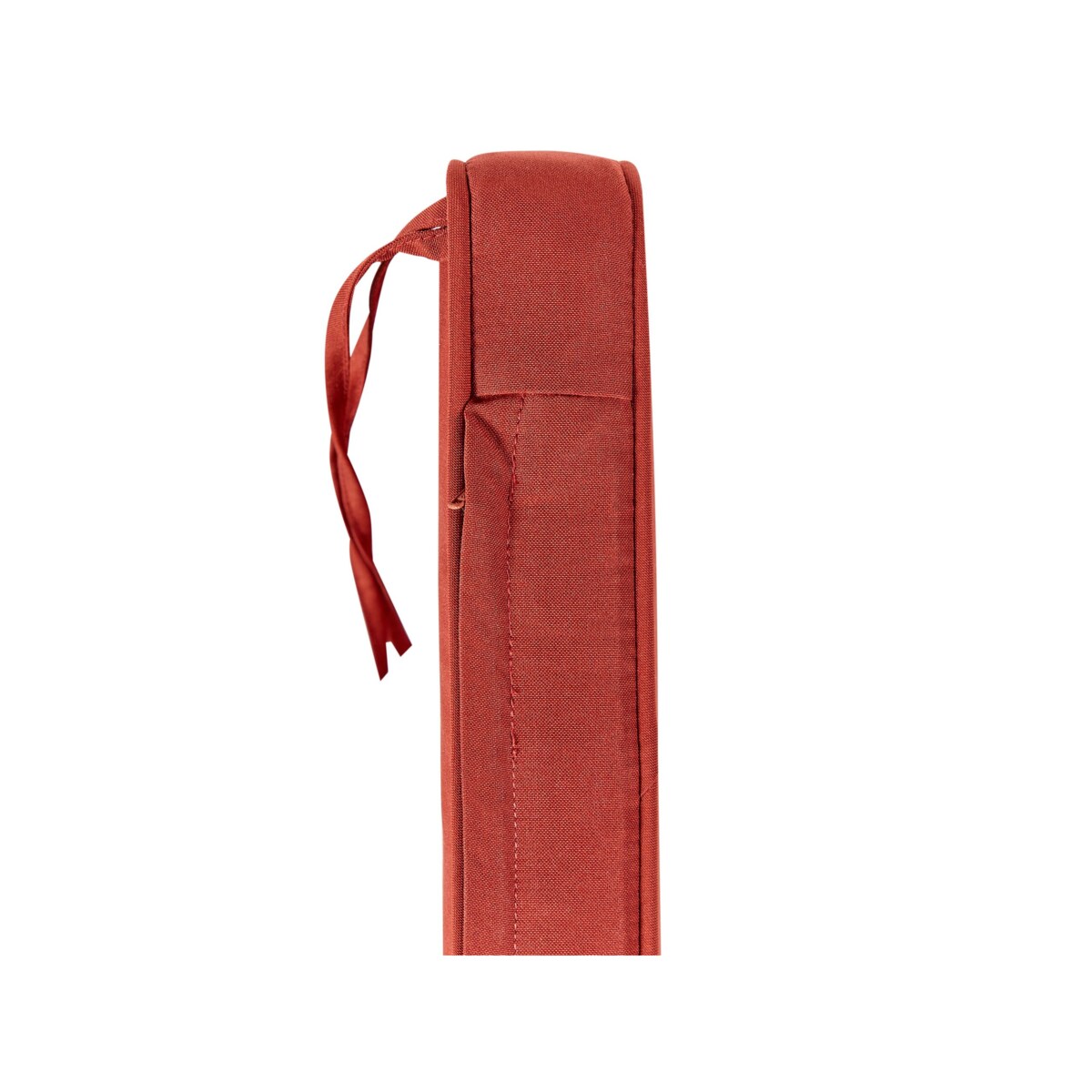 Ławka ogrodowa ze schowkiem 120 cm drewniana mahoniowy brąz z poduszką czerwoną SOVANA