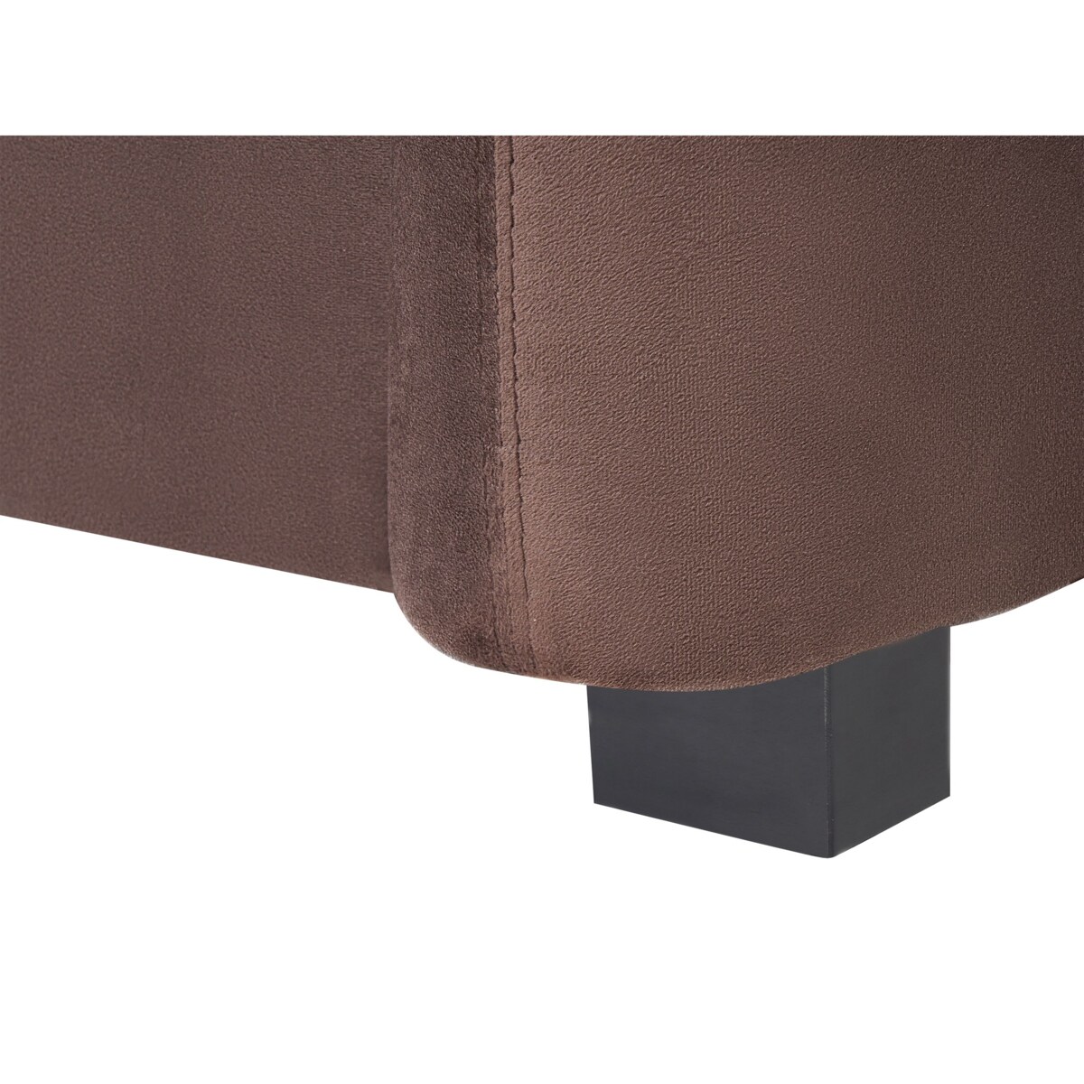 Sofa dla 3 osób VELTADA Welur Ciemnobrązowy