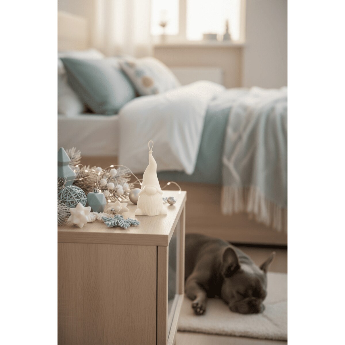 Mały świąteczny skrzat z wosku sojowego – świeca dekoracyjna