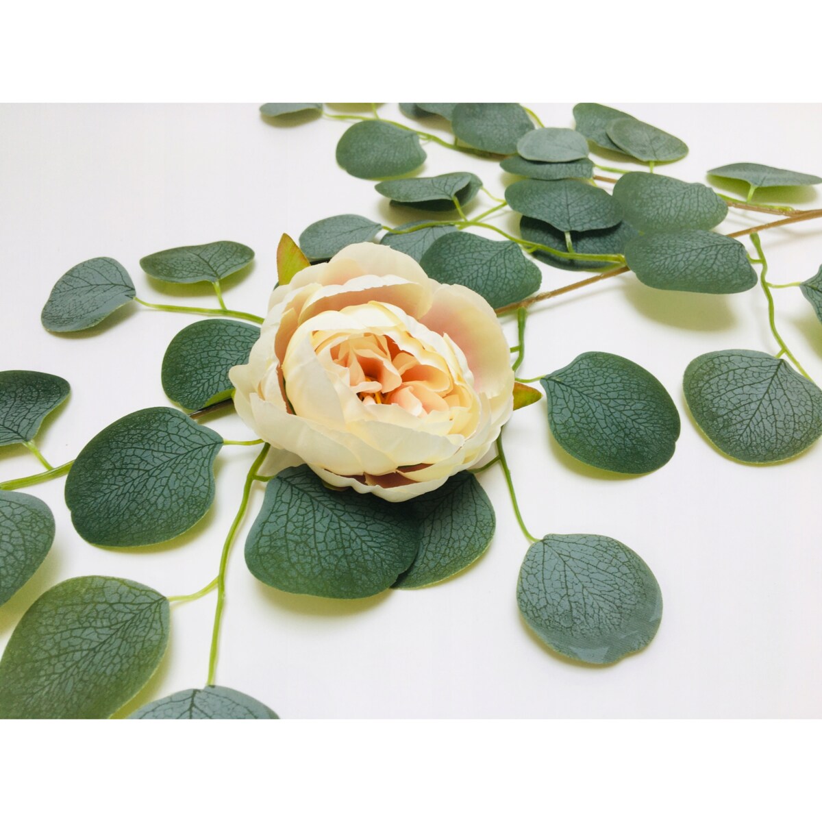 KWIATY sztuczne piwonia KREMOWA główka do stroika wiązanki cmentarz grób