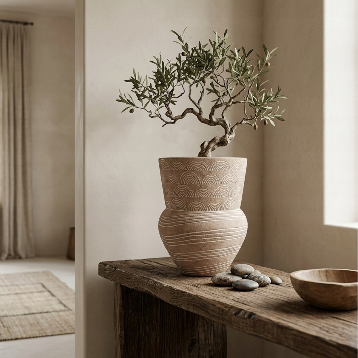 OSŁONKA NA DONICZKĘ BETONOWA XL DUŻA WYSOKA BOHO LOFT NA BALKON TARAS 32cm