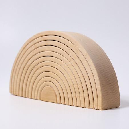 Tęcza Grimm's 12-elementowa - drewniane klocki naturalne 3+