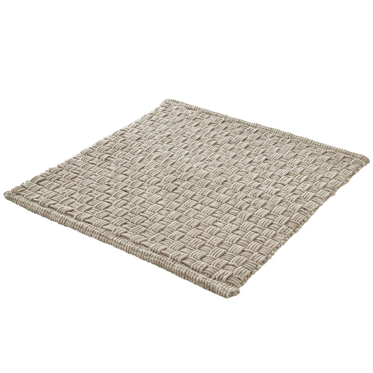 Kleine Wolke Matino ręcznie tkany dywanik łazienkowy 60x60 cm beż macadamia nić szenilowa