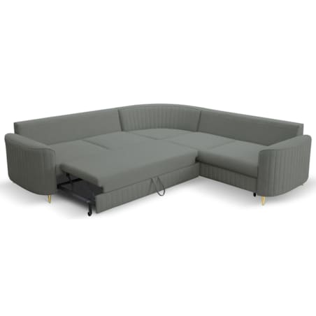 Narożnik z funkcją spania i pojemnikiem na pościel LOREN, granatowy