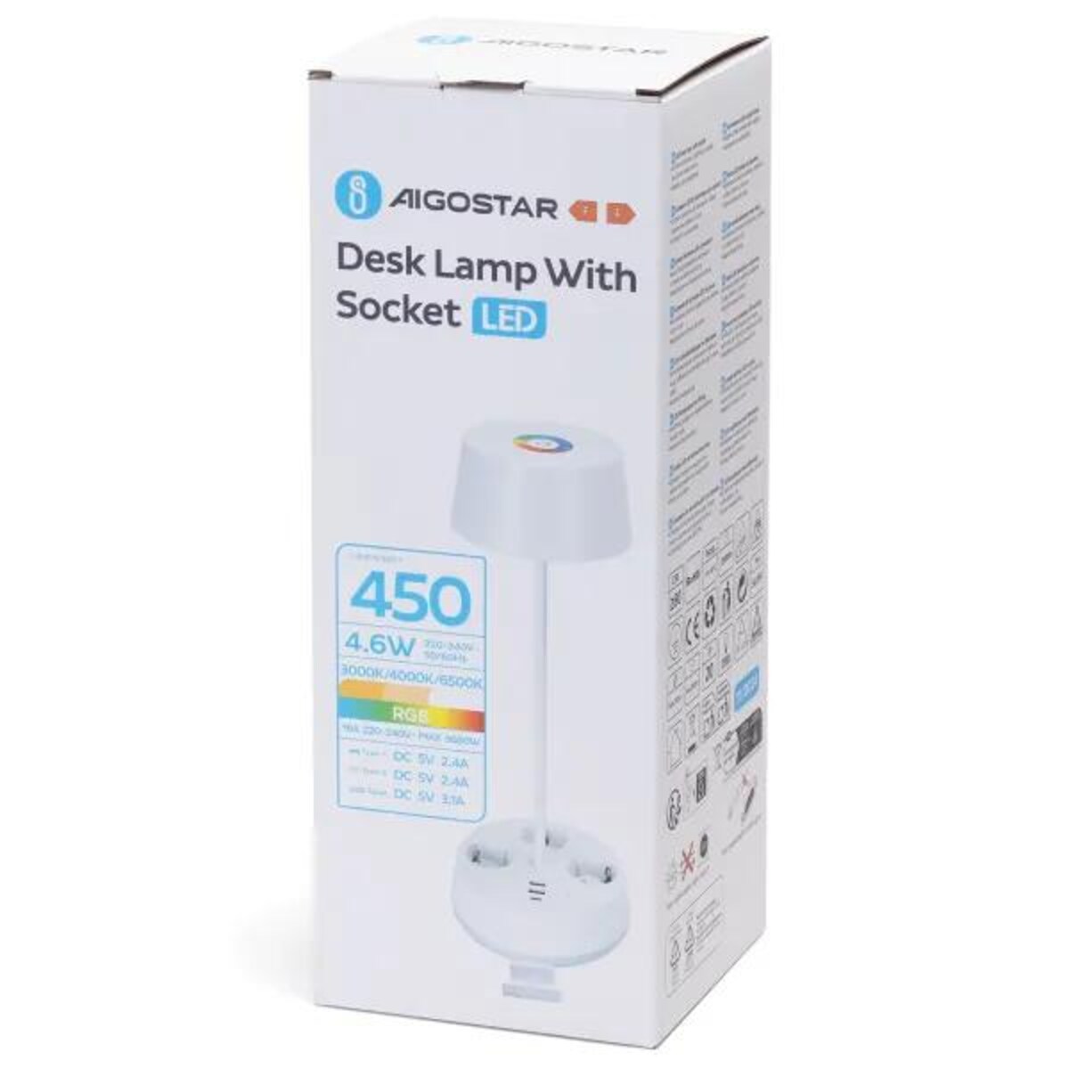 lampa stołowa z listwą zasilajacą led-4.6w 3000k/4000k/6500k-450lm