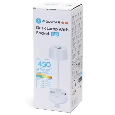 lampa stołowa z listwą zasilajacą led-4.6w 3000k/4000k/6500k-450lm