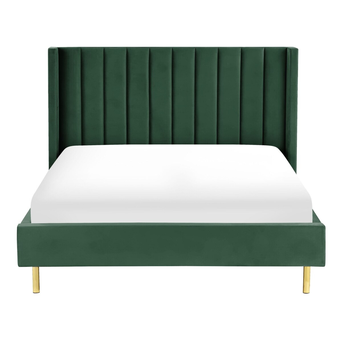 Łóżko welurowe 140 x 200 cm zielone VILETTE