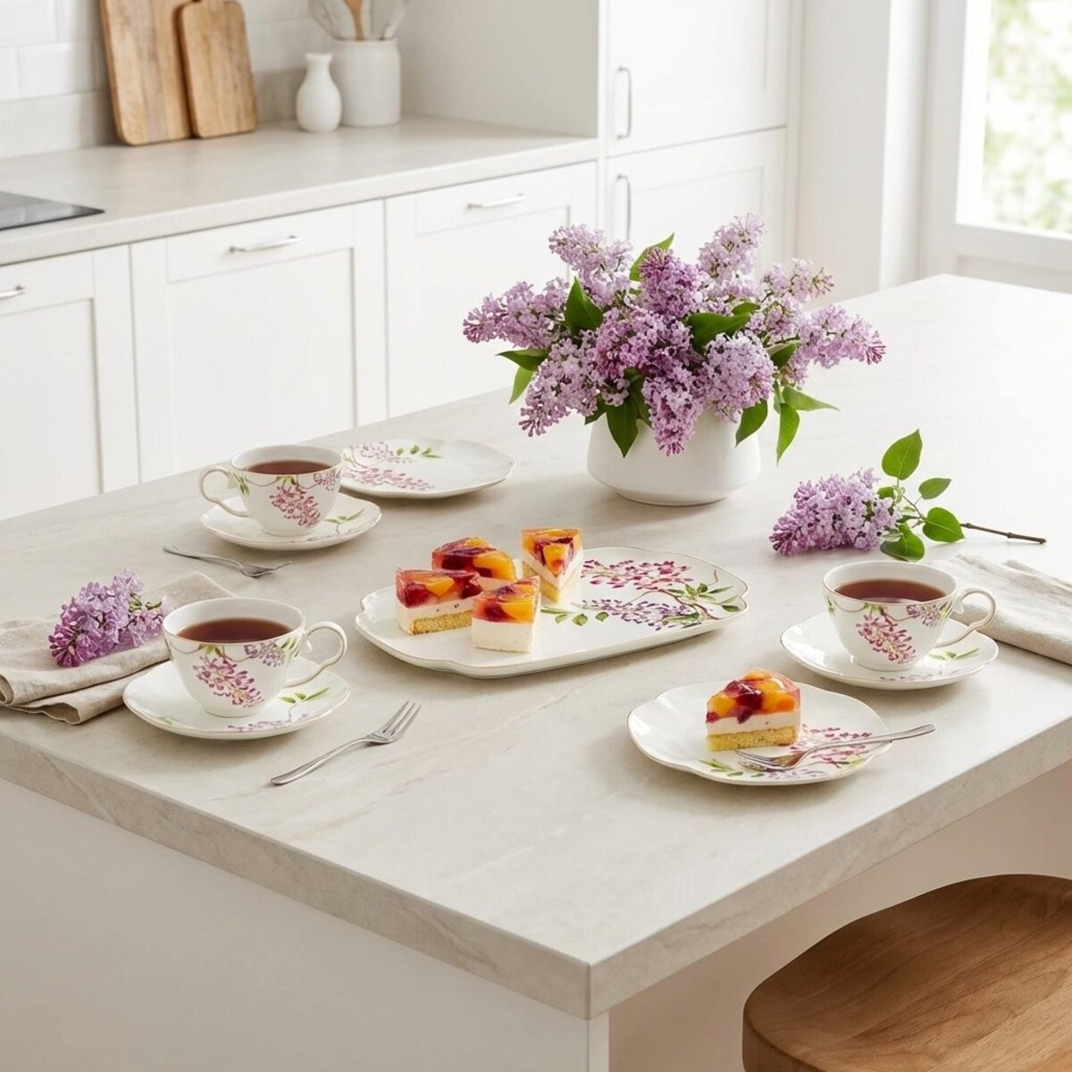 VILLA ITALIA Talerzyk deserowy porcelanowy 16,5 x 16,5 cm SENSUAL GARDEN