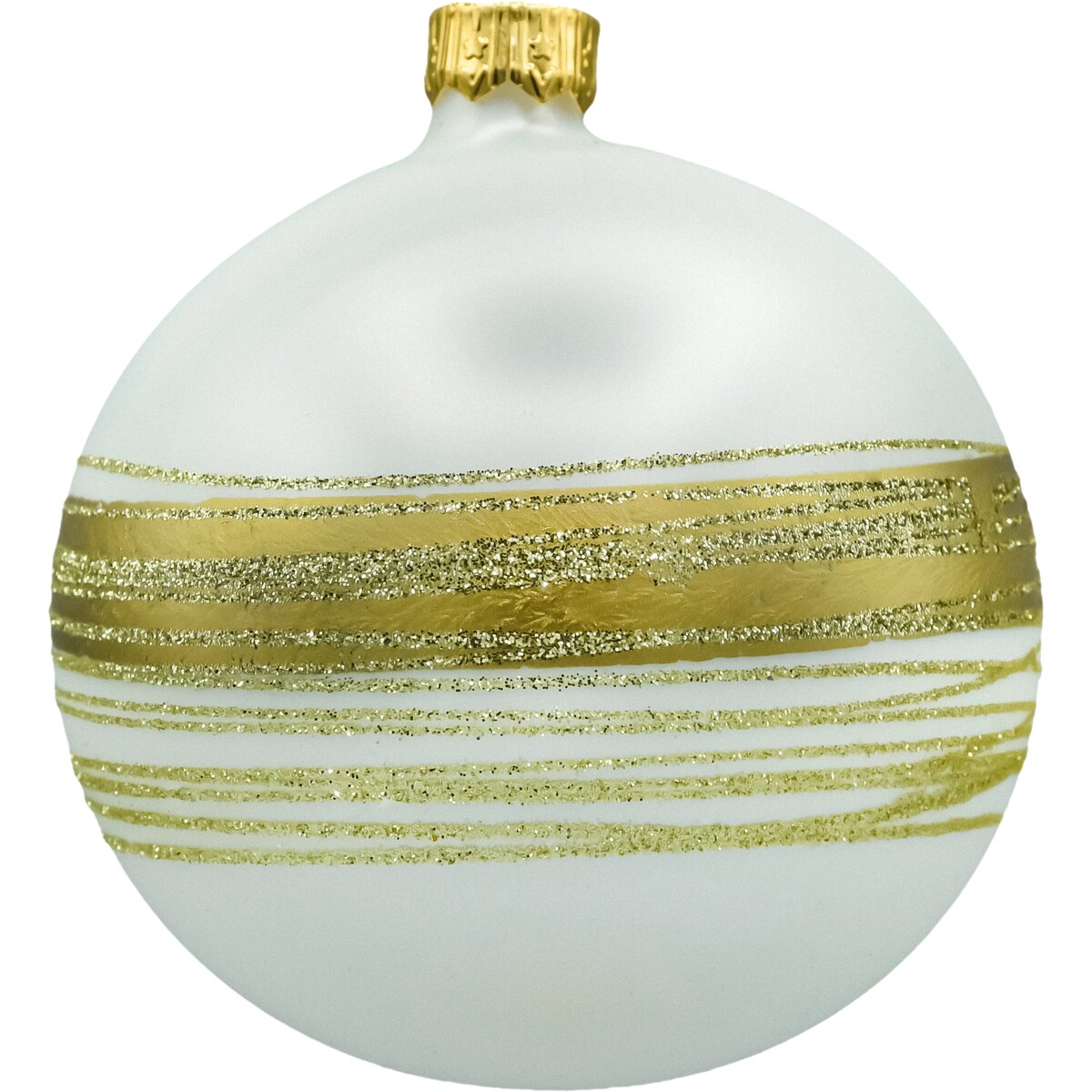 Bombki okrągłe ze złotymi pasami: 3 kolory