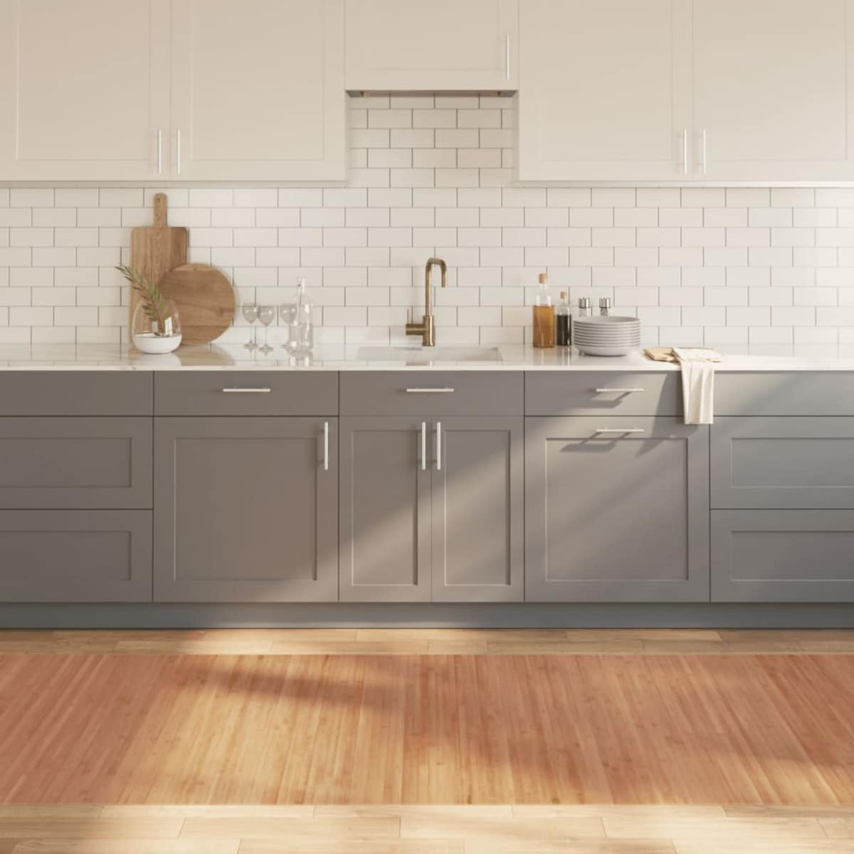 vidaXL Dywan prostokątny, naturalny, 100x400 cm, bambusowy