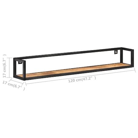 vidaXL Półki ścienne, 2 szt., 120 cm, surowe drewno mango