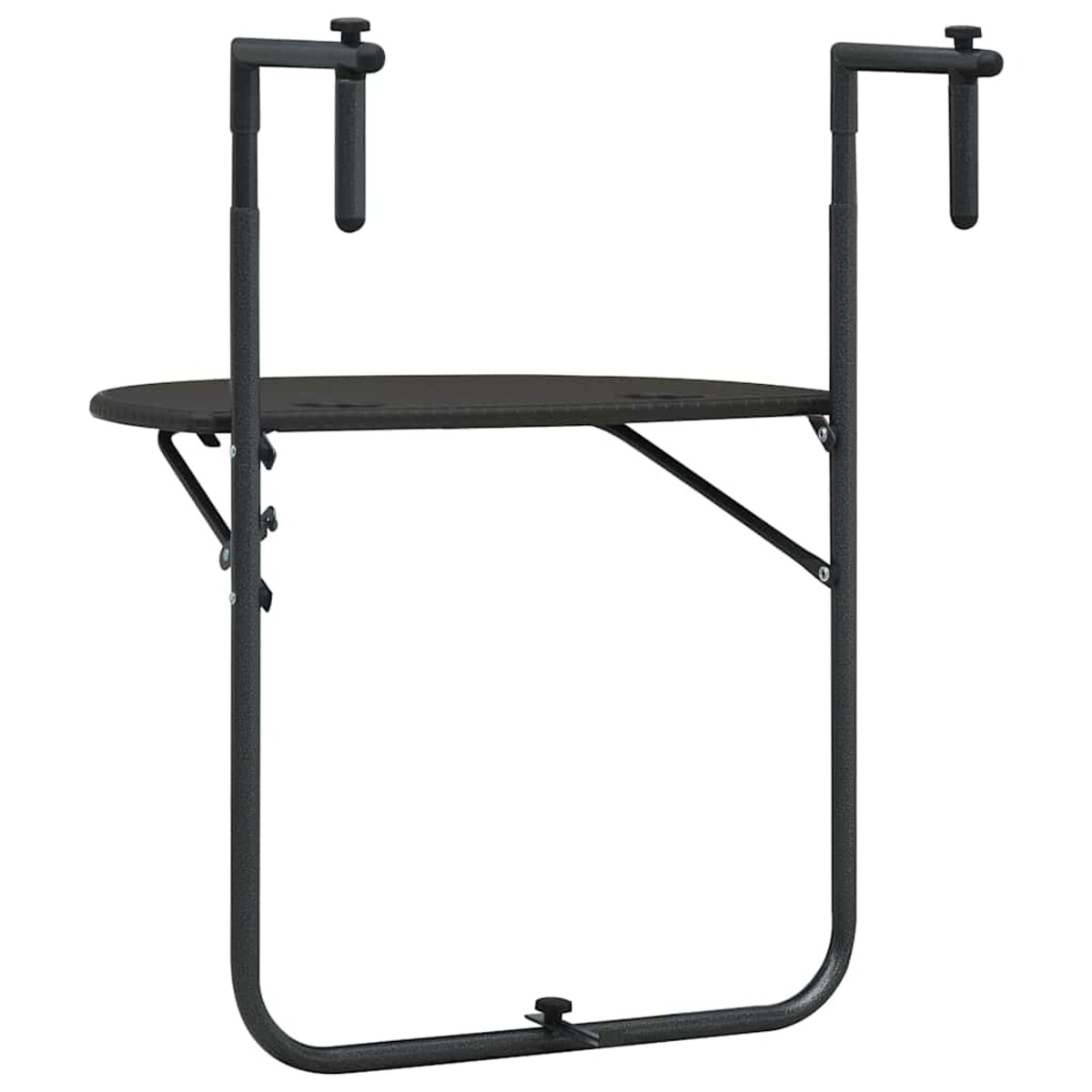 vidaXL Wiszący stolik balkonowy, brązowy, 60x64x83,5 cm, plastikowy