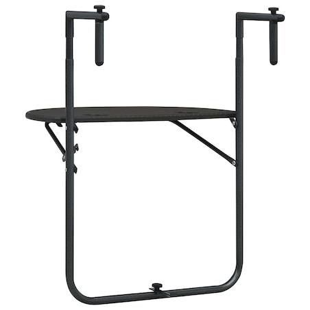 vidaXL Wiszący stolik balkonowy, brązowy, 60x64x83,5 cm, plastikowy