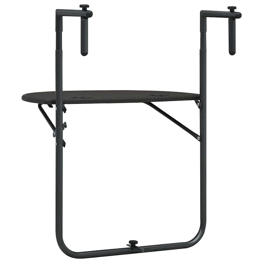 vidaXL Wiszący stolik balkonowy, brązowy, 60x64x83,5 cm, plastikowy