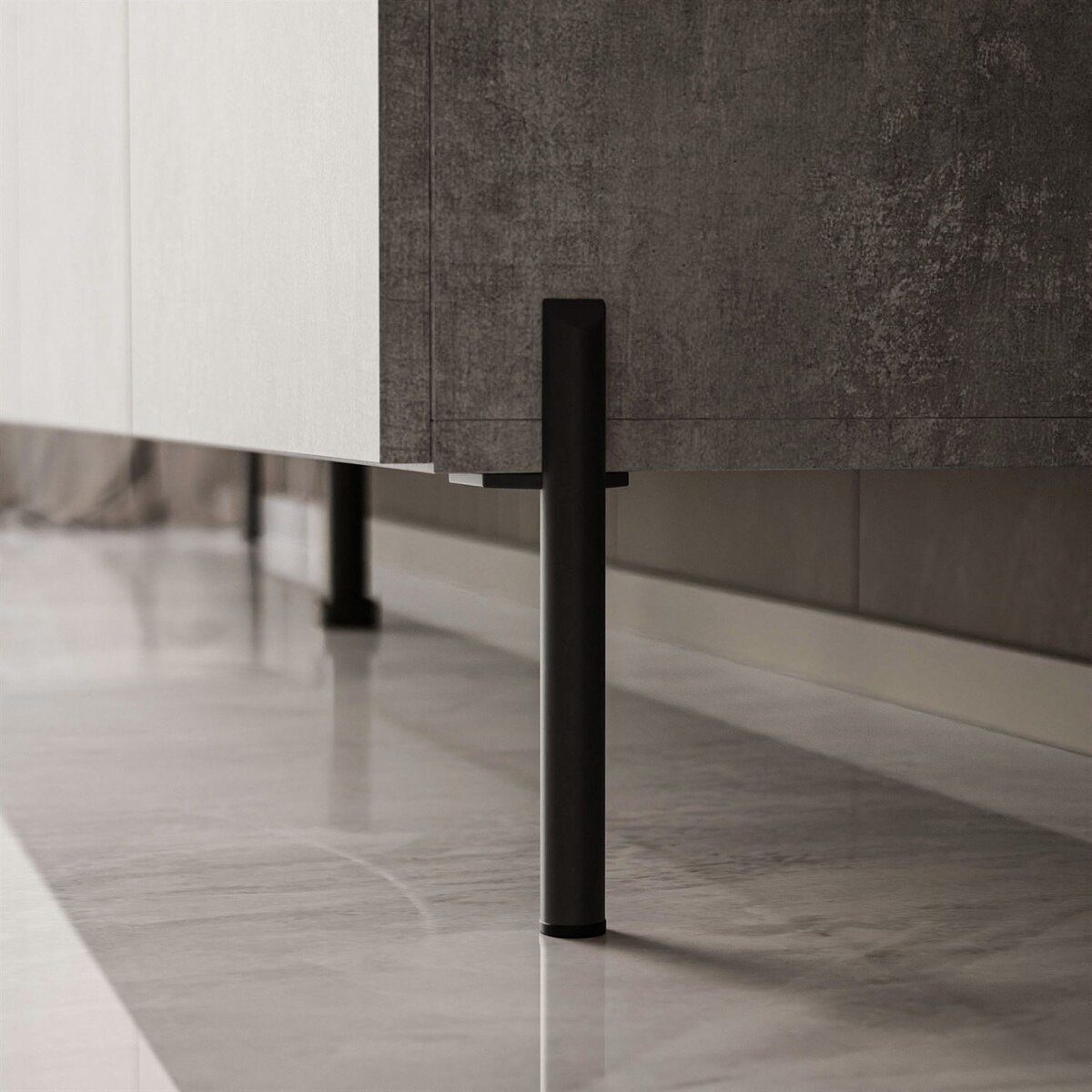 Szafka RTV COLGANTE 200 beton nogi czarne proste