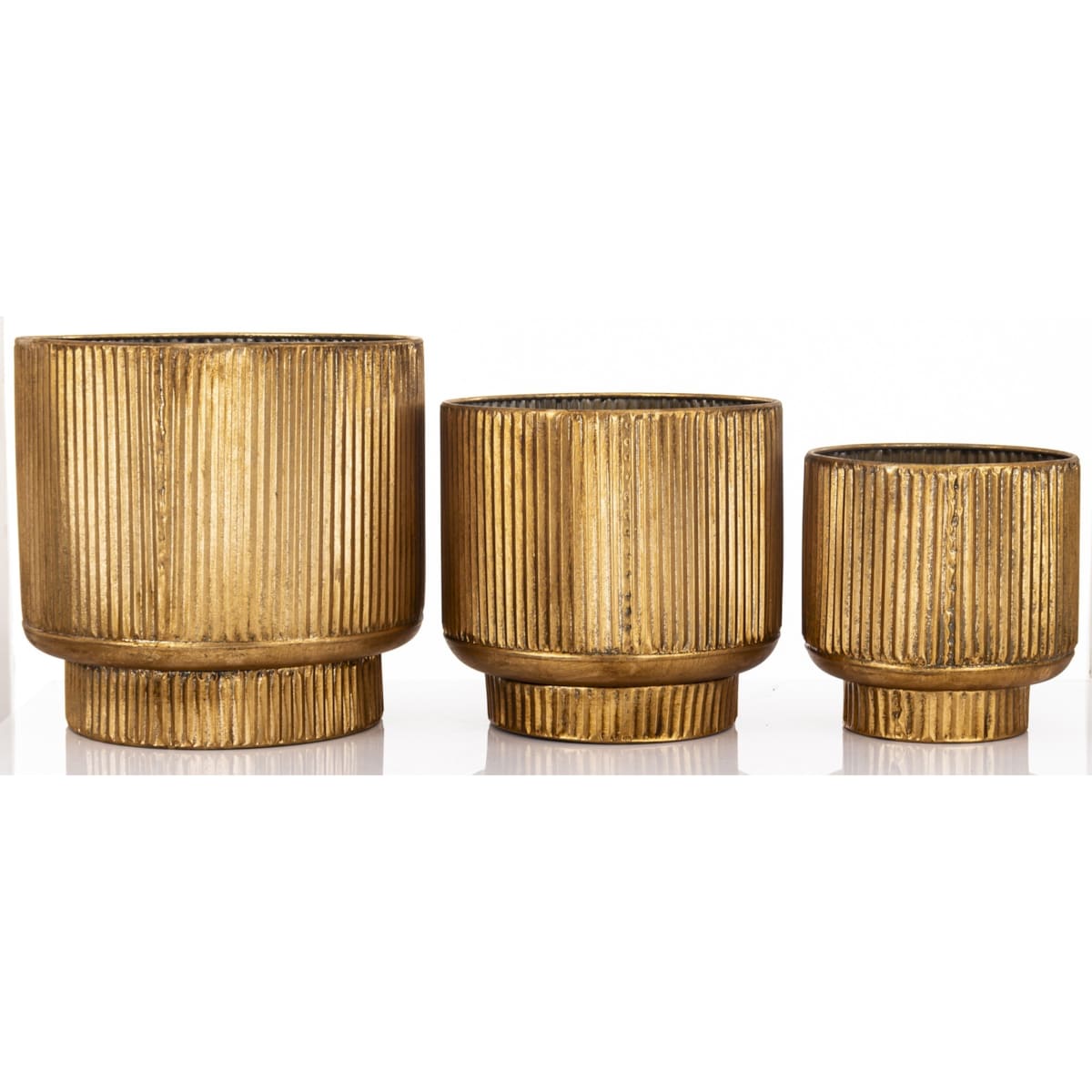 Osłonka - komplet 3 szt. metal złoty walec