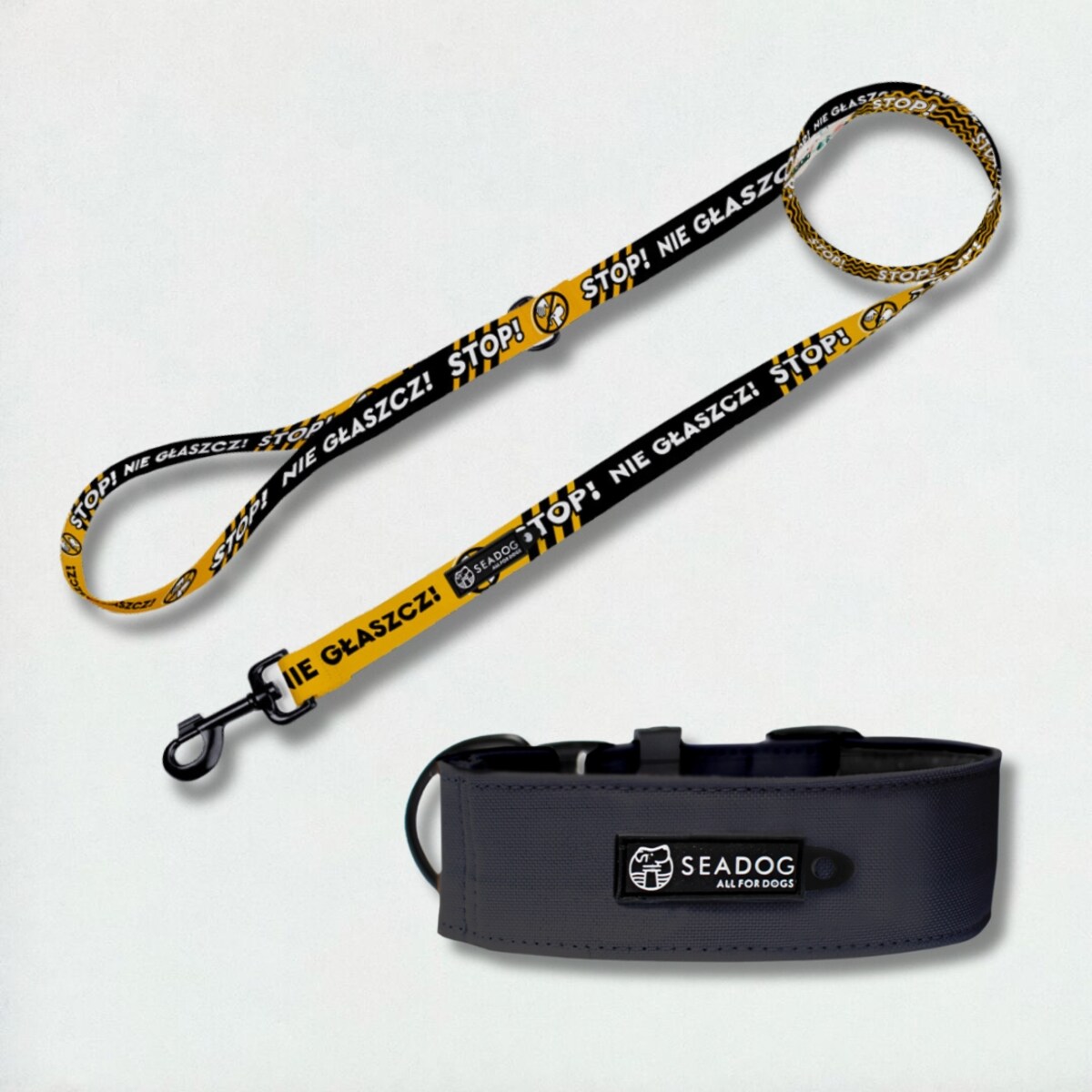 Zestaw: smycz i szeroka obroża, rozmiar L