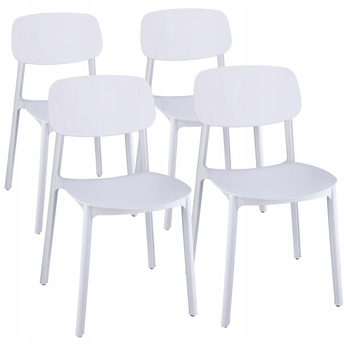 4 X Krzesło Do Jadalni Kuchni Stołu Zestaw Komplet Lara Białe