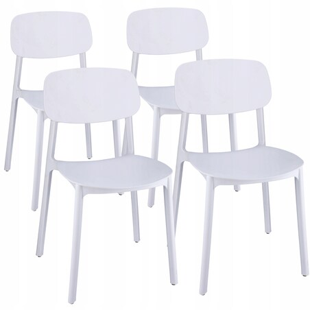 4 X Krzesło Do Jadalni Kuchni Stołu Zestaw Komplet Lara Białe