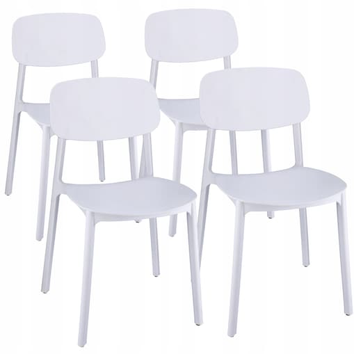 4 X Krzesło Do Jadalni Kuchni Stołu Zestaw Komplet Lara Białe