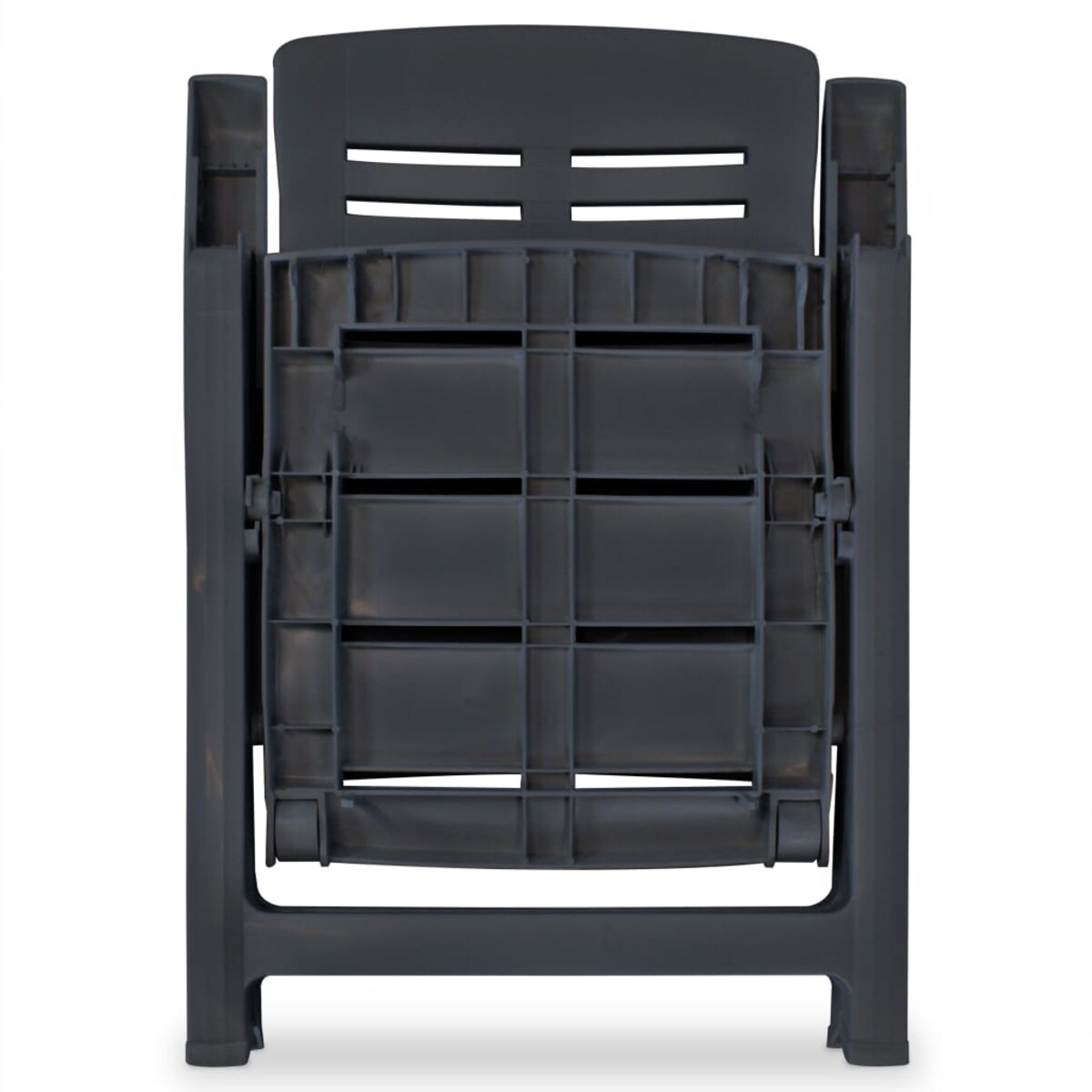 vidaXL Rozkładane krzesła ogrodowe, 6 szt., plastikowe, antracytowe