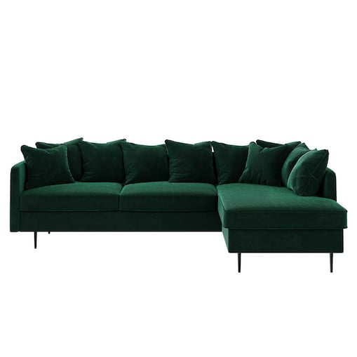 Esme Sofa narożna - ciemnozielona