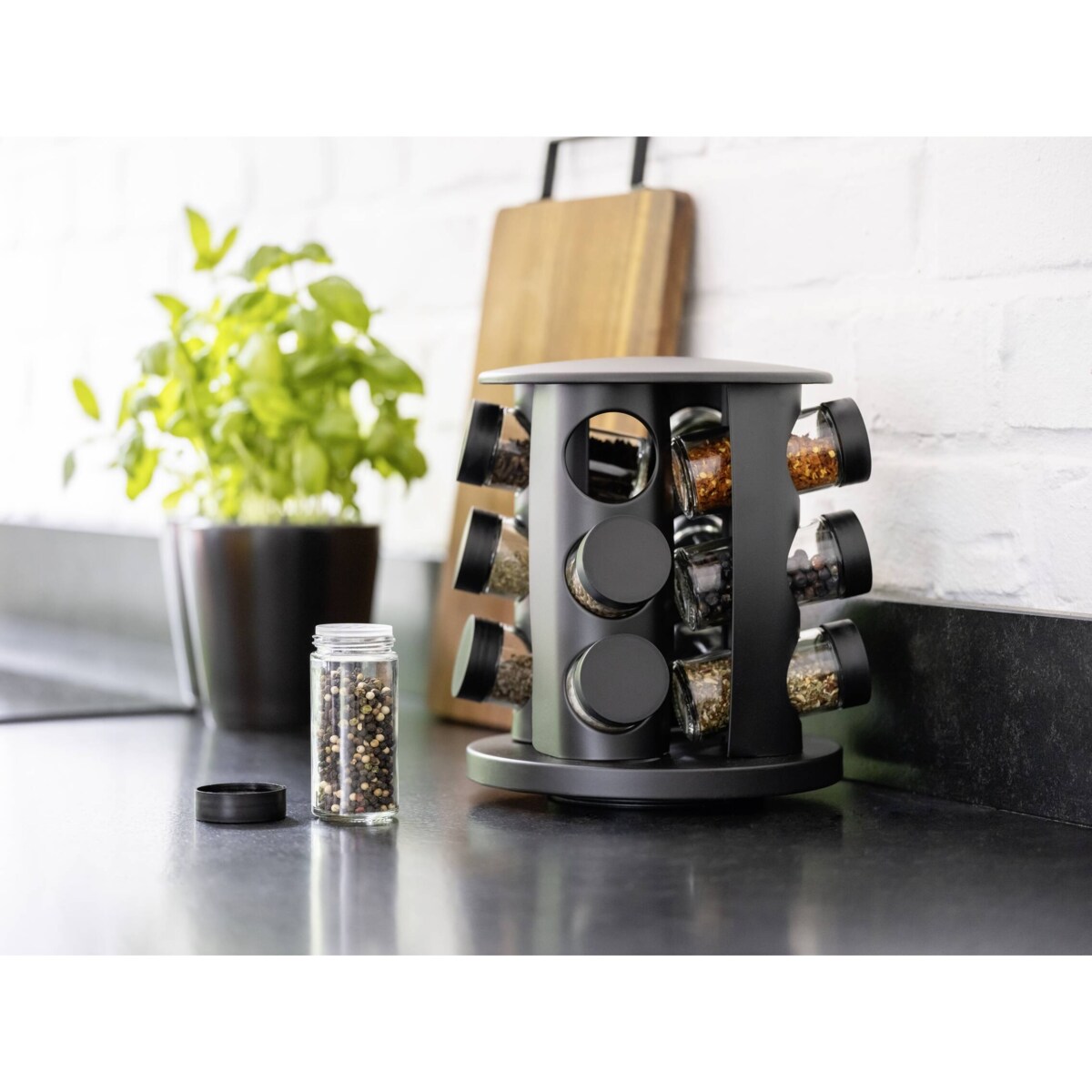 Karuzela na przyprawy BRUNA, 12 słoiczków