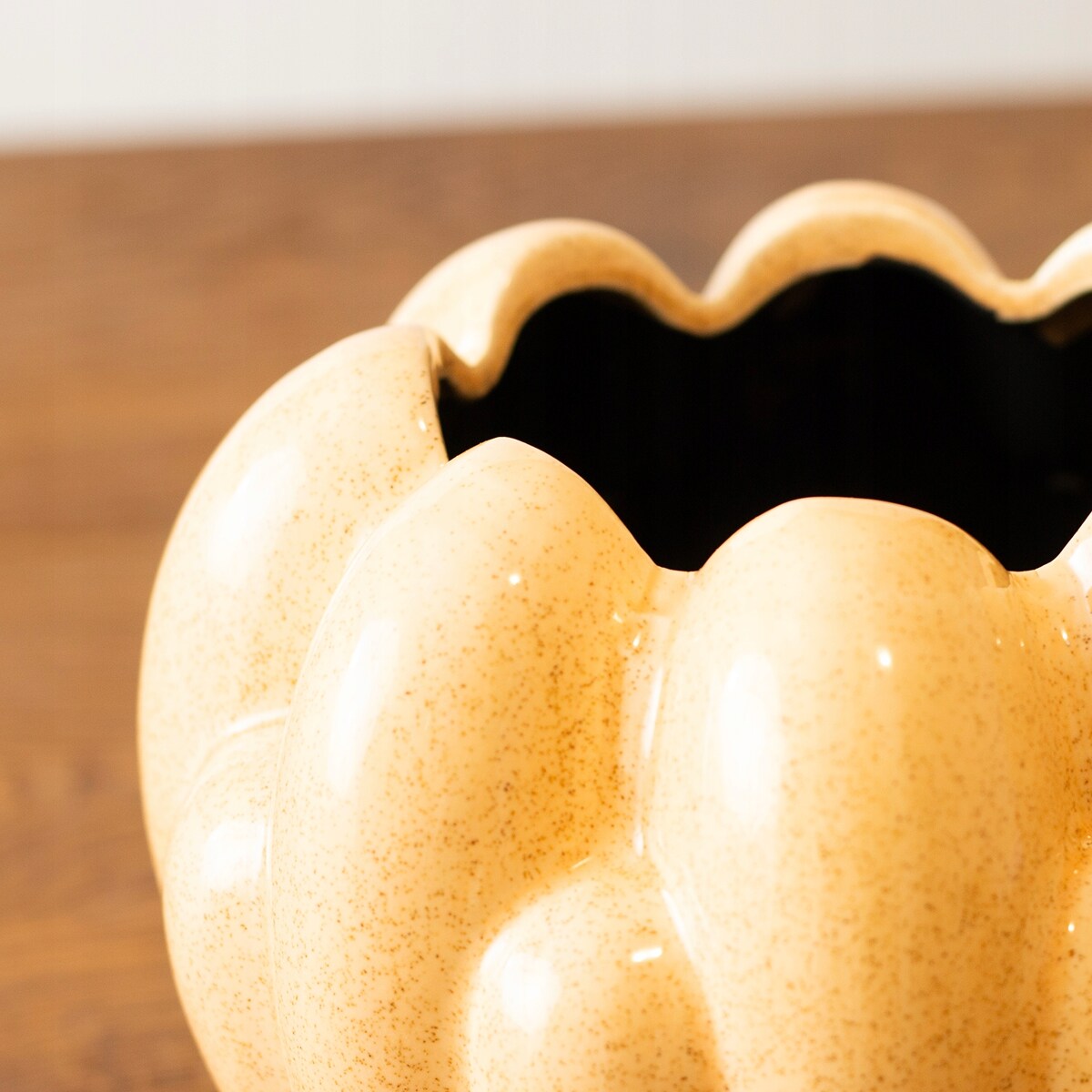 DONICA CERAMICZNA osłonka doniczka na prezent do salonu pomarańczowa