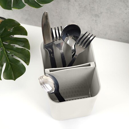 Ociekacz Stojak Koszyk Pojemnik na sztućce Przybory Kuchenne Popielaty