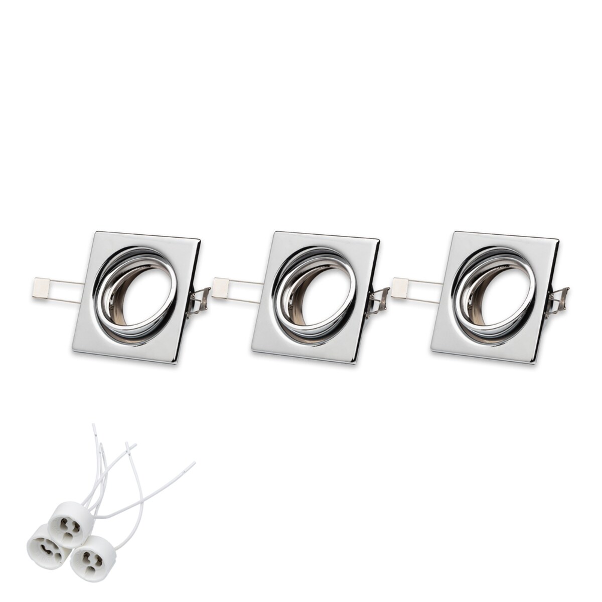 Zestaw Oczek Sufitowych BRITOP Lighting 3xGU10 Max.50W Klasyczny Chrom od Polskiego Producenta, 3 szt.