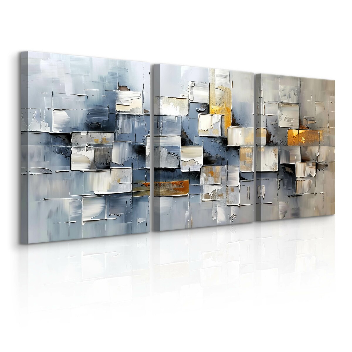 3x Obraz Do Salonu Set Abstrakcja Imitacje Farby Nowoczesny Styl 30x40cm