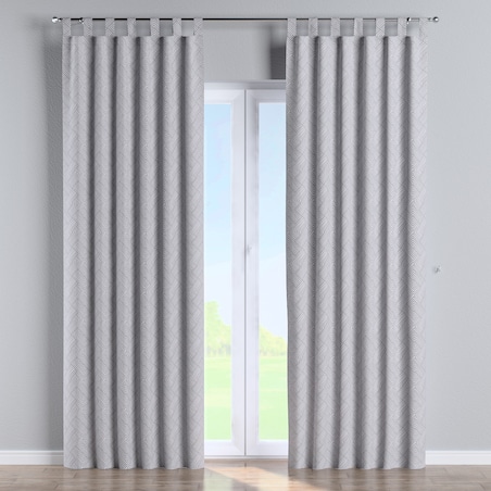 Zasłona na szelkach 1 szt. 130x245 szare wzory geometryczne