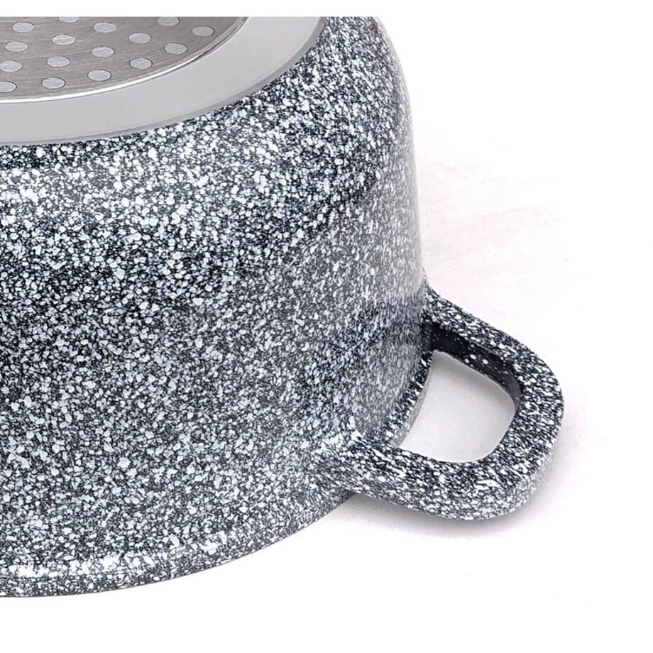 Garnek z powłoką marmurową marmurkowy szary indukcja gaz 6.2L 24cm KLAUSBERG