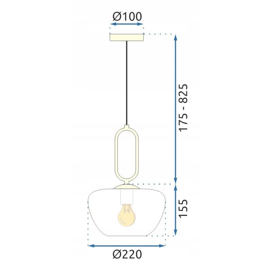 Lampa Wisząca Szklana Mleczna Złota Biała Toolight