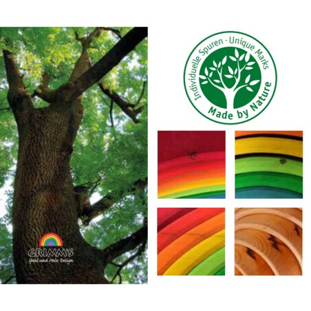 Tęcza Grimm's 12-elementowa - drewniane klocki kolorowe 3+