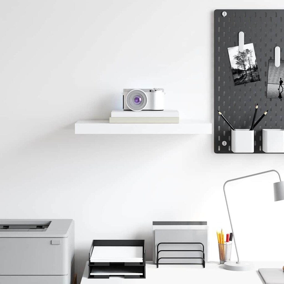 vidaXL Półka ścienna, biała, 50 x 23 x 3,8 cm, MDF