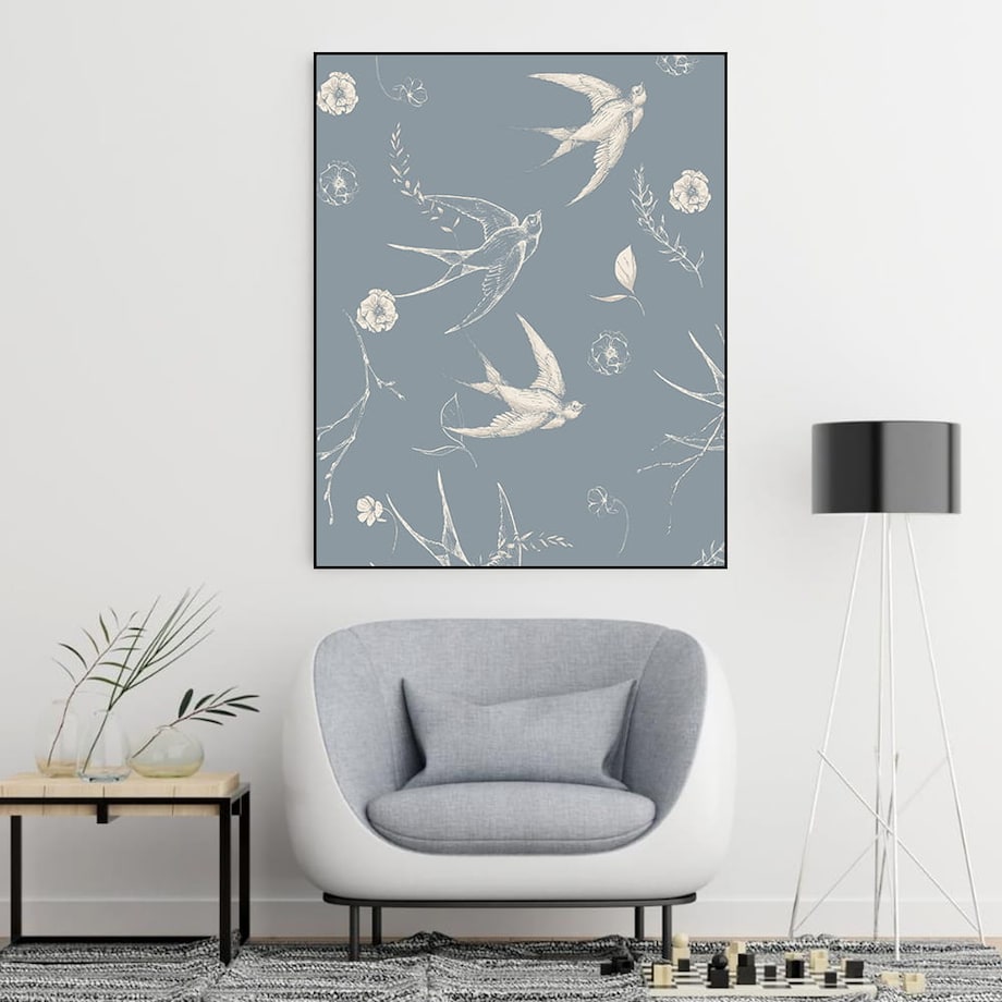 plakat birds and flowers 21x30 cm