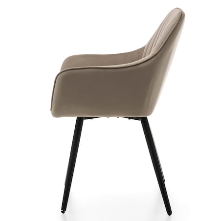 Krzesło tapicerowane pikowane welurowe do salonu jadalni nowoczesne PASSO ciemnobeżowe