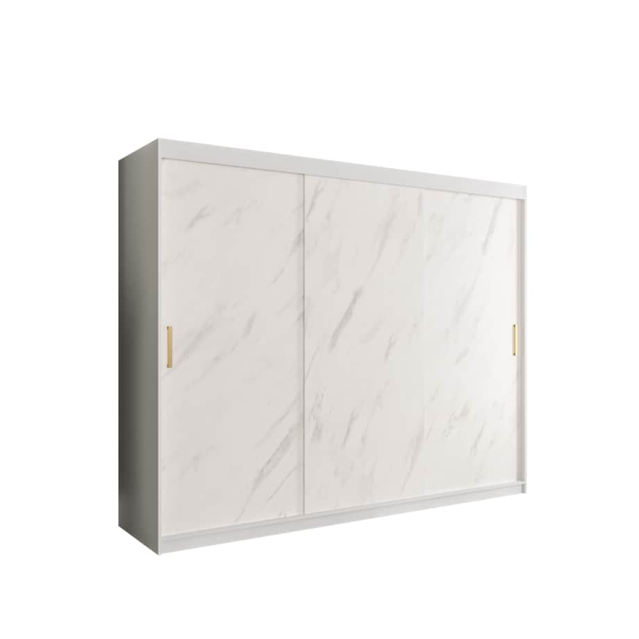 Szafa przesuwna Garderoba MARMUR T 250 gł. 62 biały