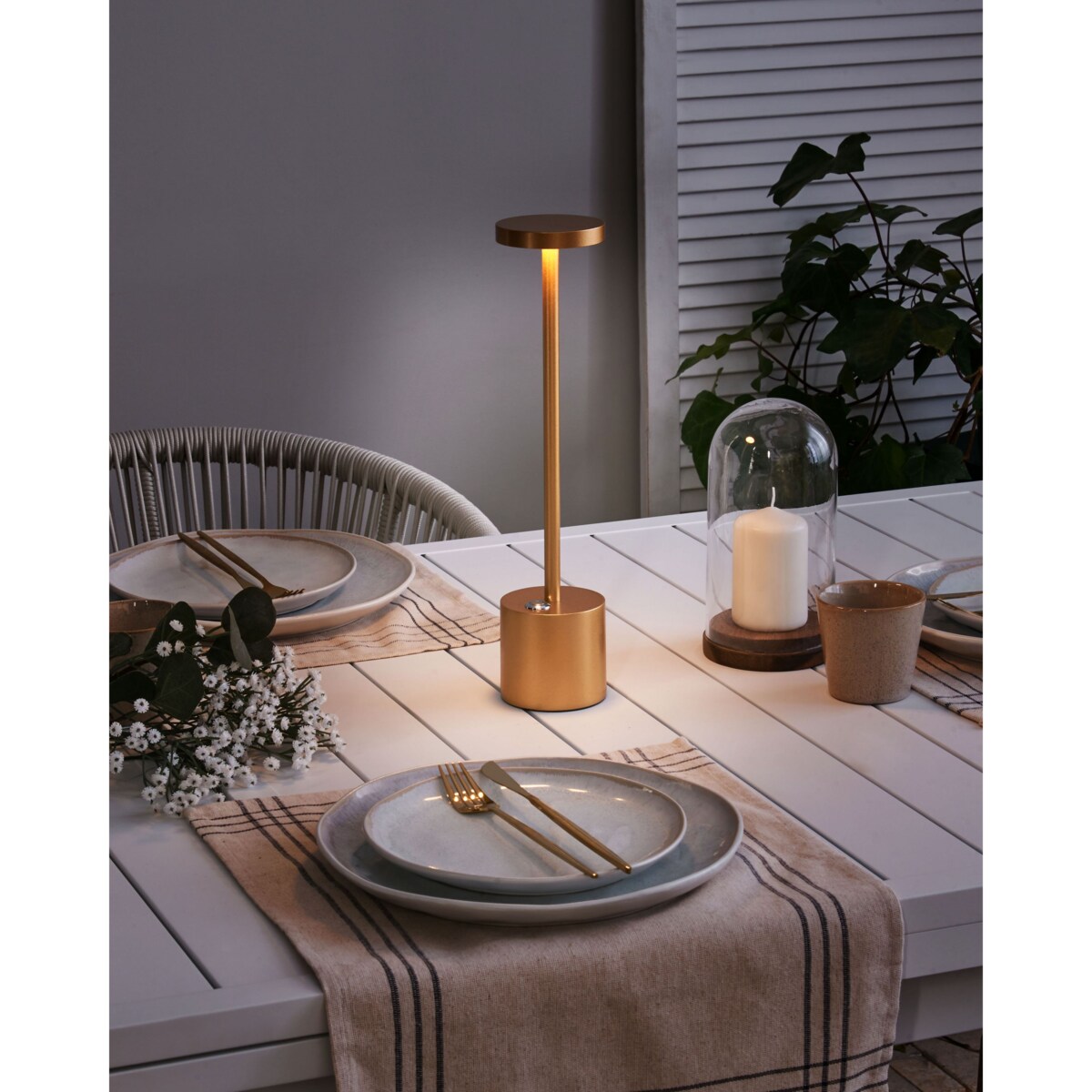 Bezprzewodowa lampa stołowa LED LIZANDRO Ze ściemniaczem Metal Złoty