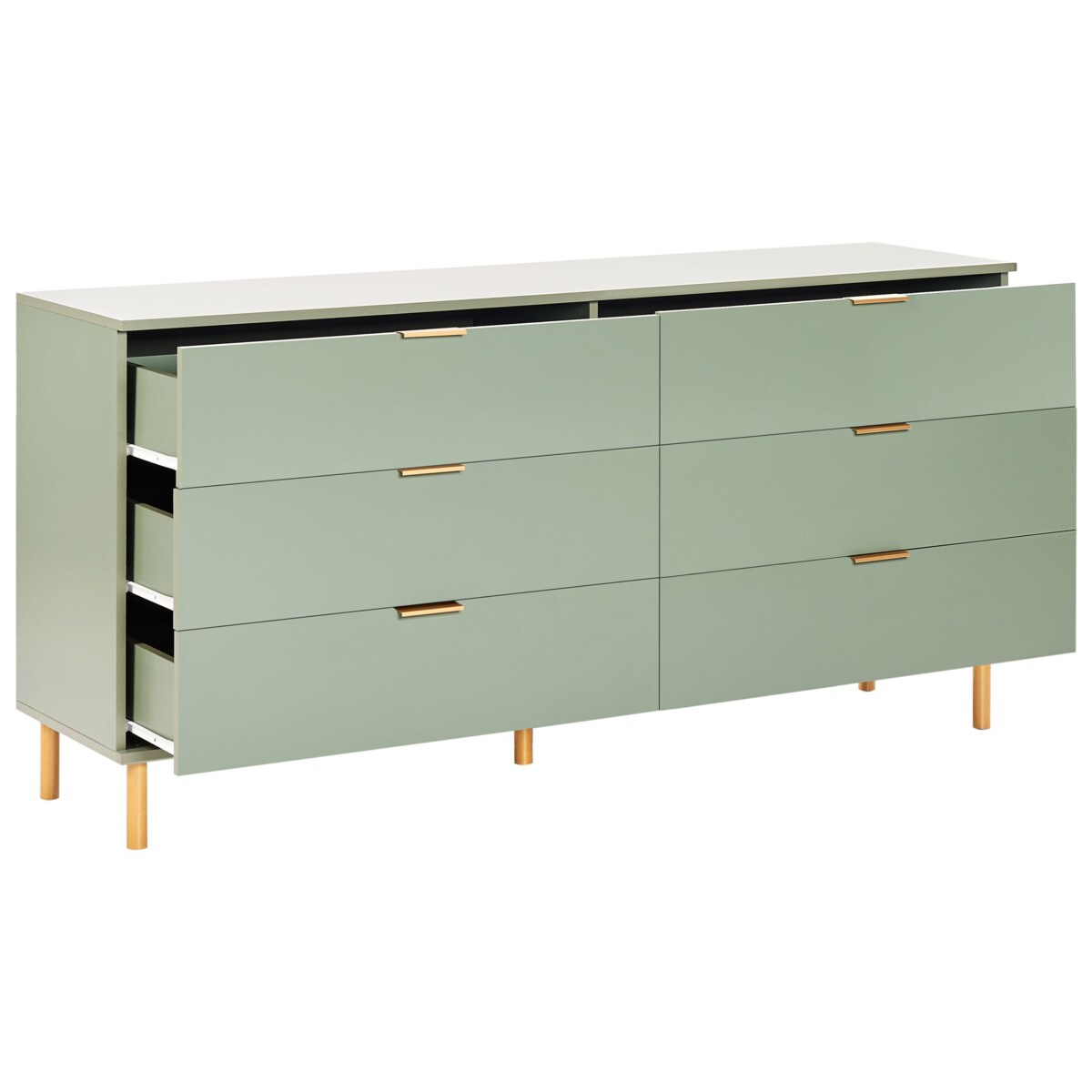 Komoda 6 szuflad WALPOLE Zielony