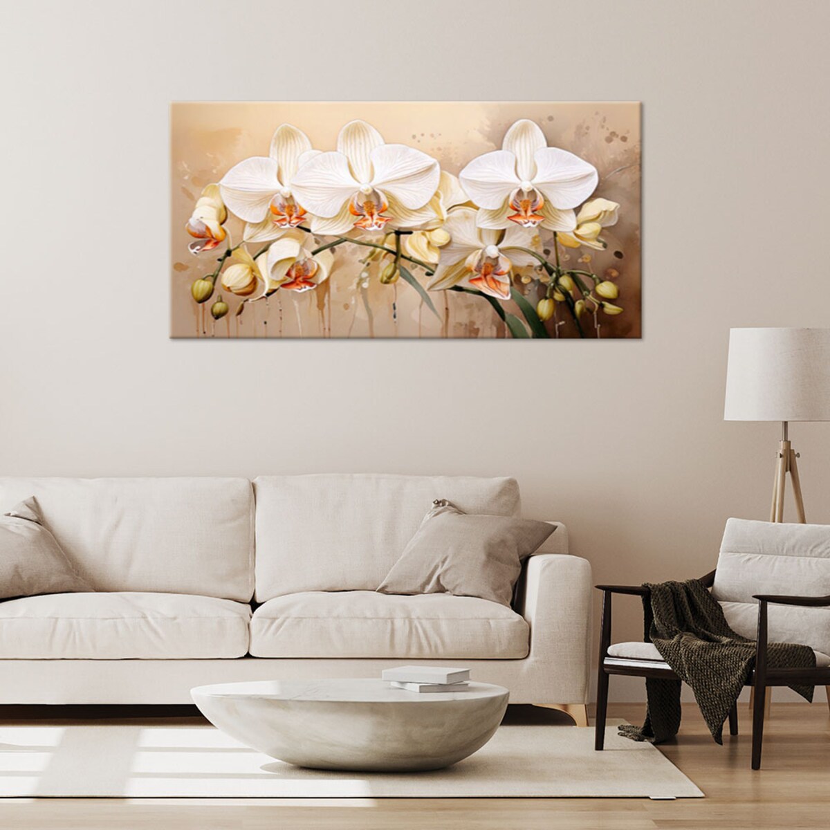 Feeby Obraz do salonu, Orchidee Kwiaty Botanika 80x40