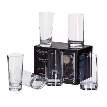 Szklanki Arieen 6szt. 430ml, 7,2 cm, dł. 4,6 x 8 cm, wys. 15,5 cm