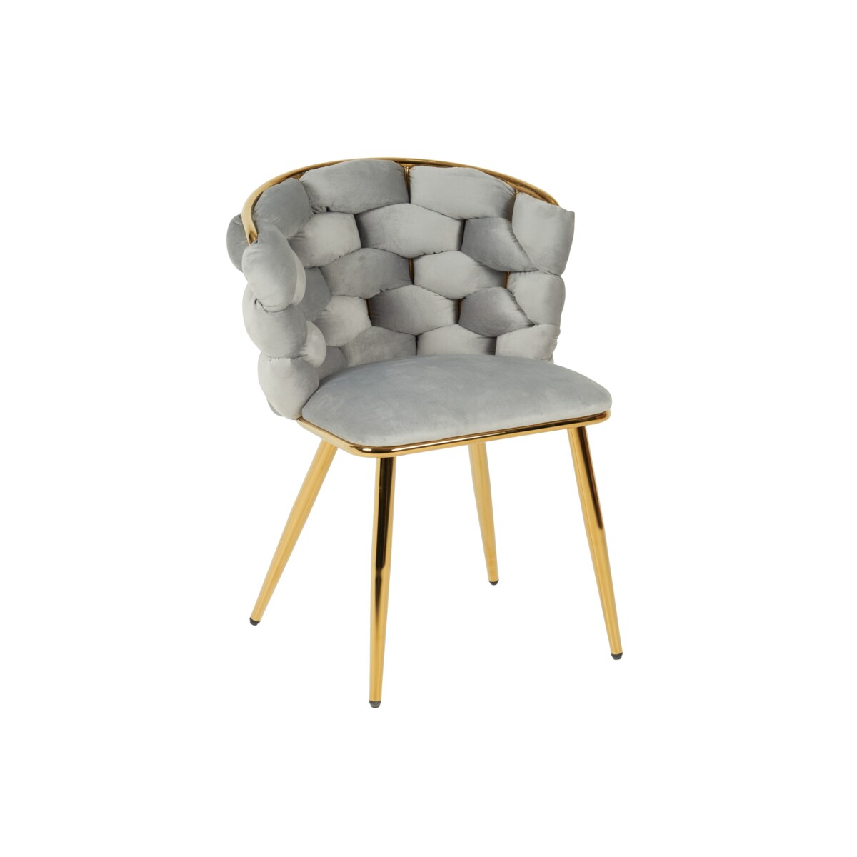 KRZESLO GLAMOUR TAPICEROWANE DO STOŁU JADALNI KUCHNI SZARRE NOGI ZŁOTE