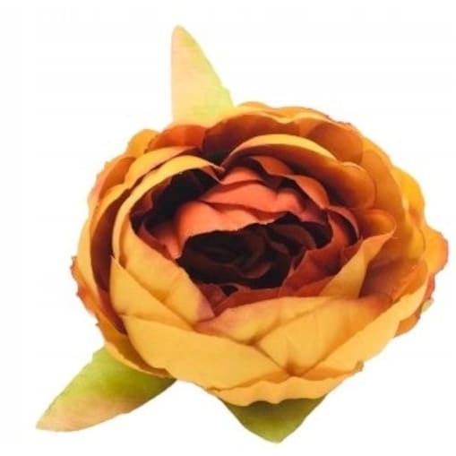 KWIATY sztuczne piwonia POMARAŃCZOWA główka do stroika wiązanki cmentarz