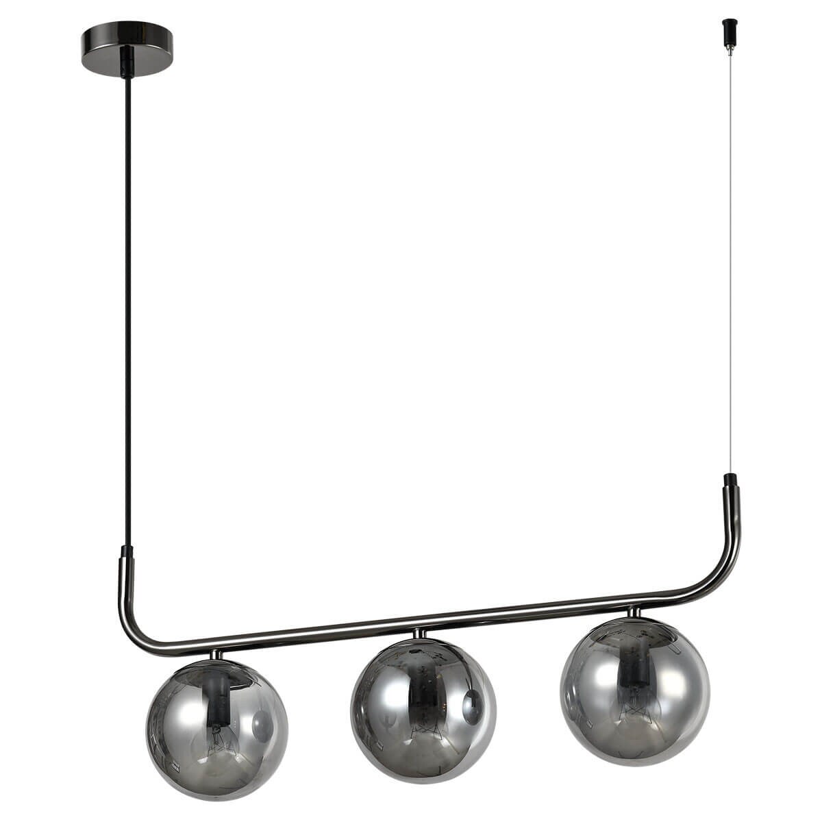 Potrójna lampa wisząca Alisa LP-005/3L BK Light Prestige kule przydymiony grafit