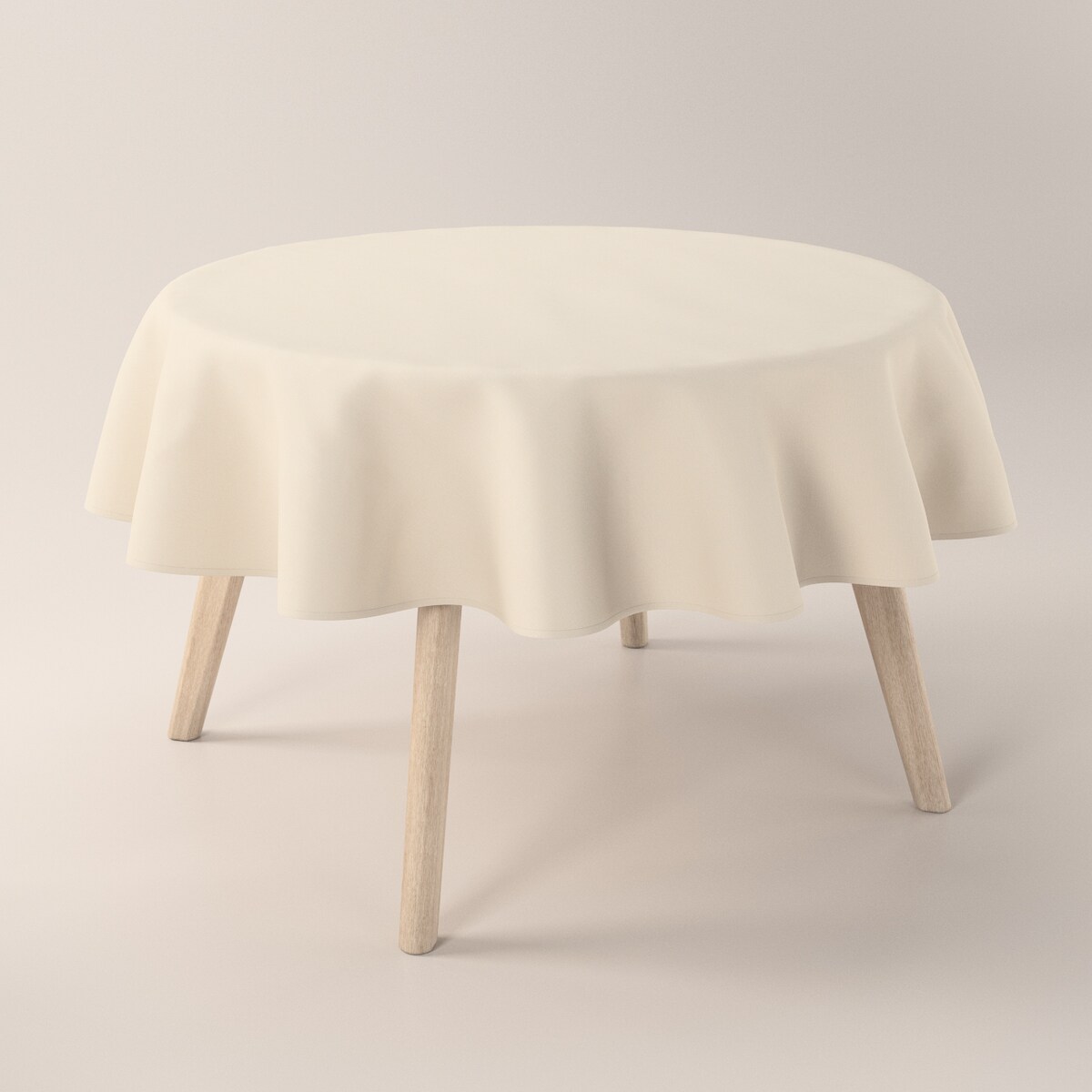 Obrus okrągły 130 x 130 cm naturalny len