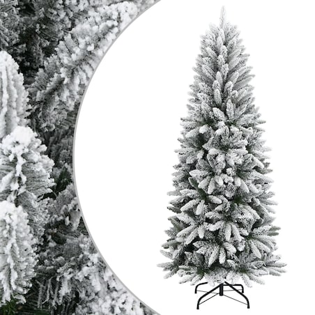 vidaXL Sztuczna choinka pokryta śniegiem, 210 cm, PVC i PE